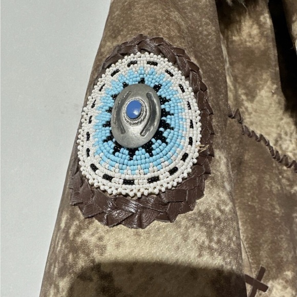 Cripple Creek RARE VTG Women’s Western Beaded Faux Fur Leather Jacket Coat XS - Picture 3 of 12